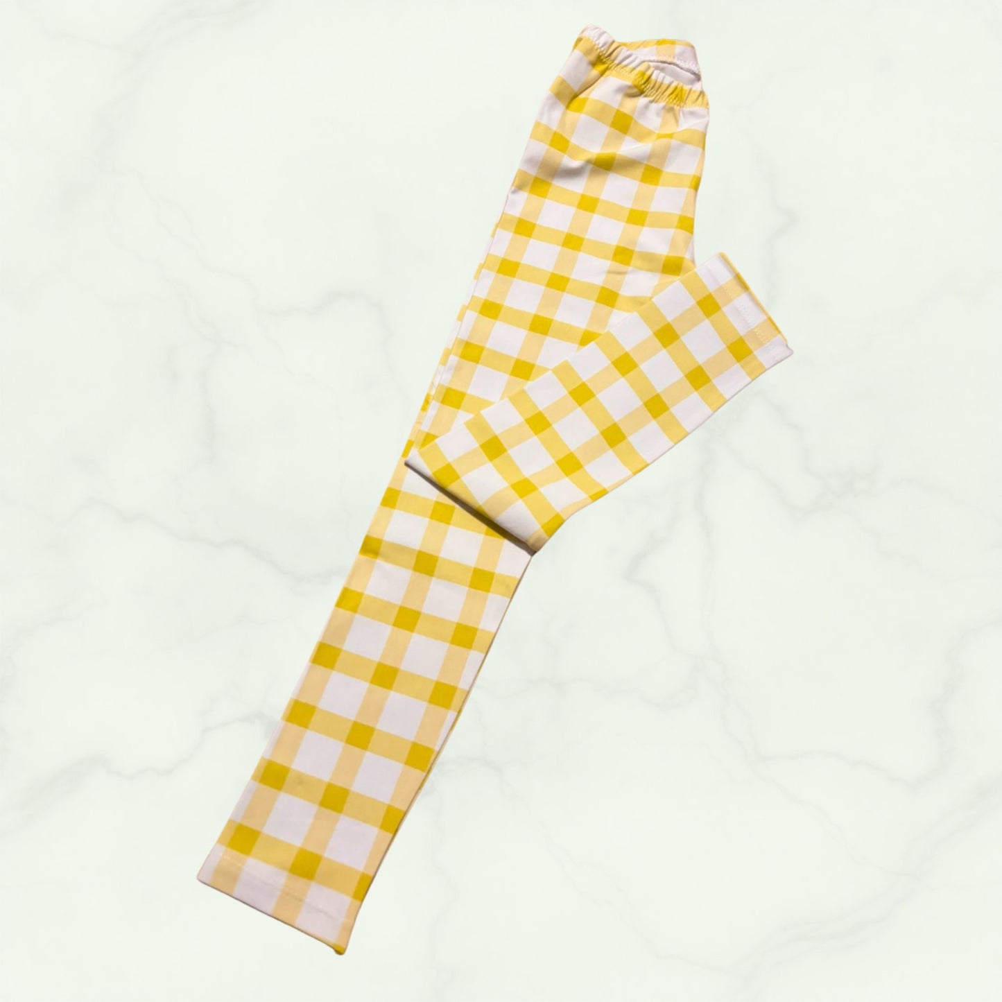 YELLOW GINGHAM LEGGINGS 6 YEARS
