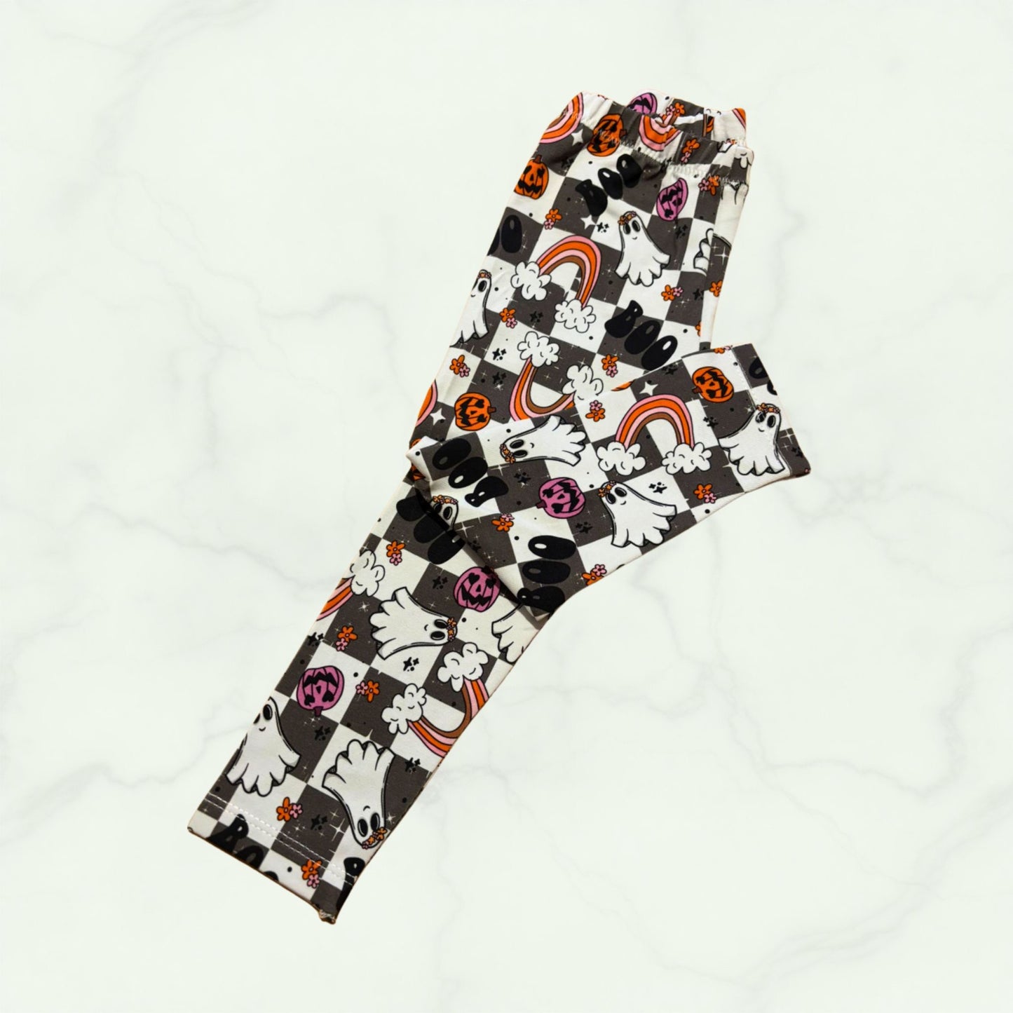 CHECKERBOARD GHOSTS LEGGINGS 18 MONTHS