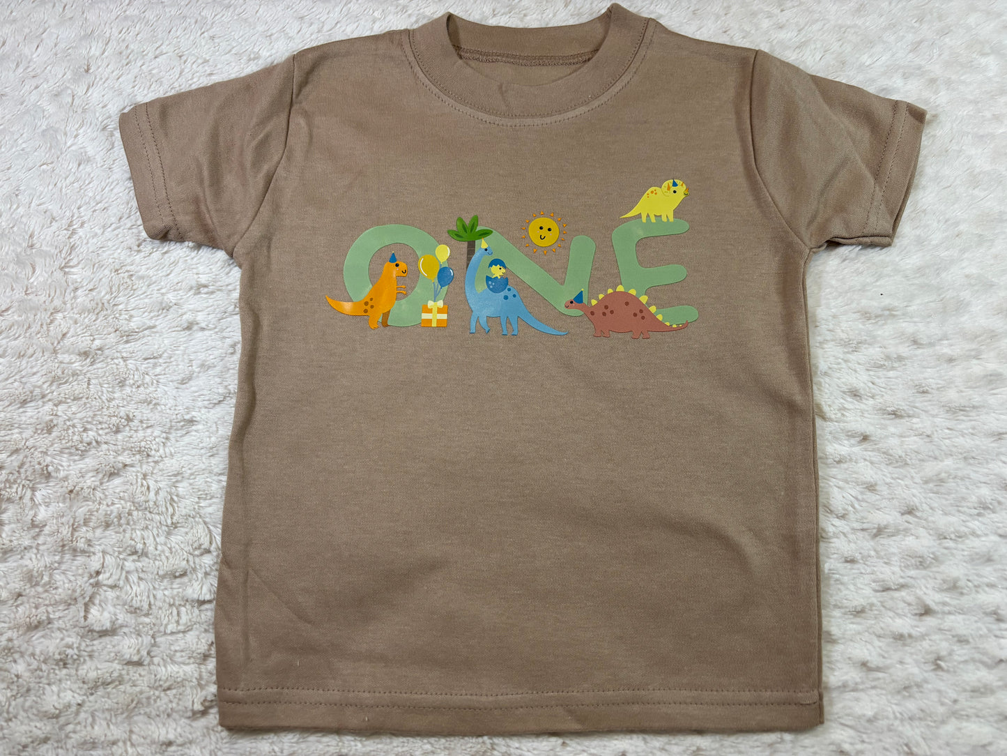 1-2y DTF t-shirt - taupe ONE dino