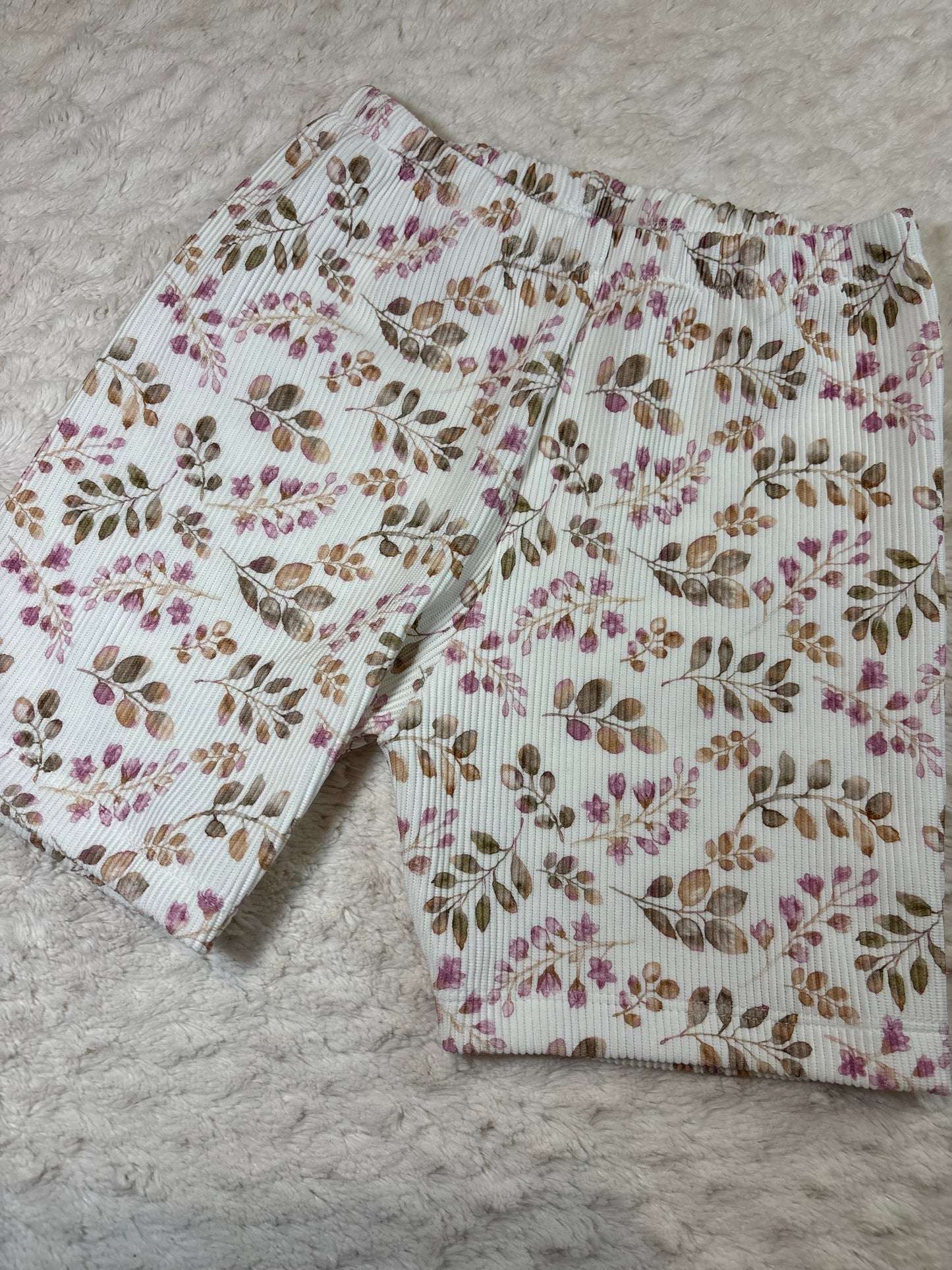 Cycling Shorts 7y ribbed leaves