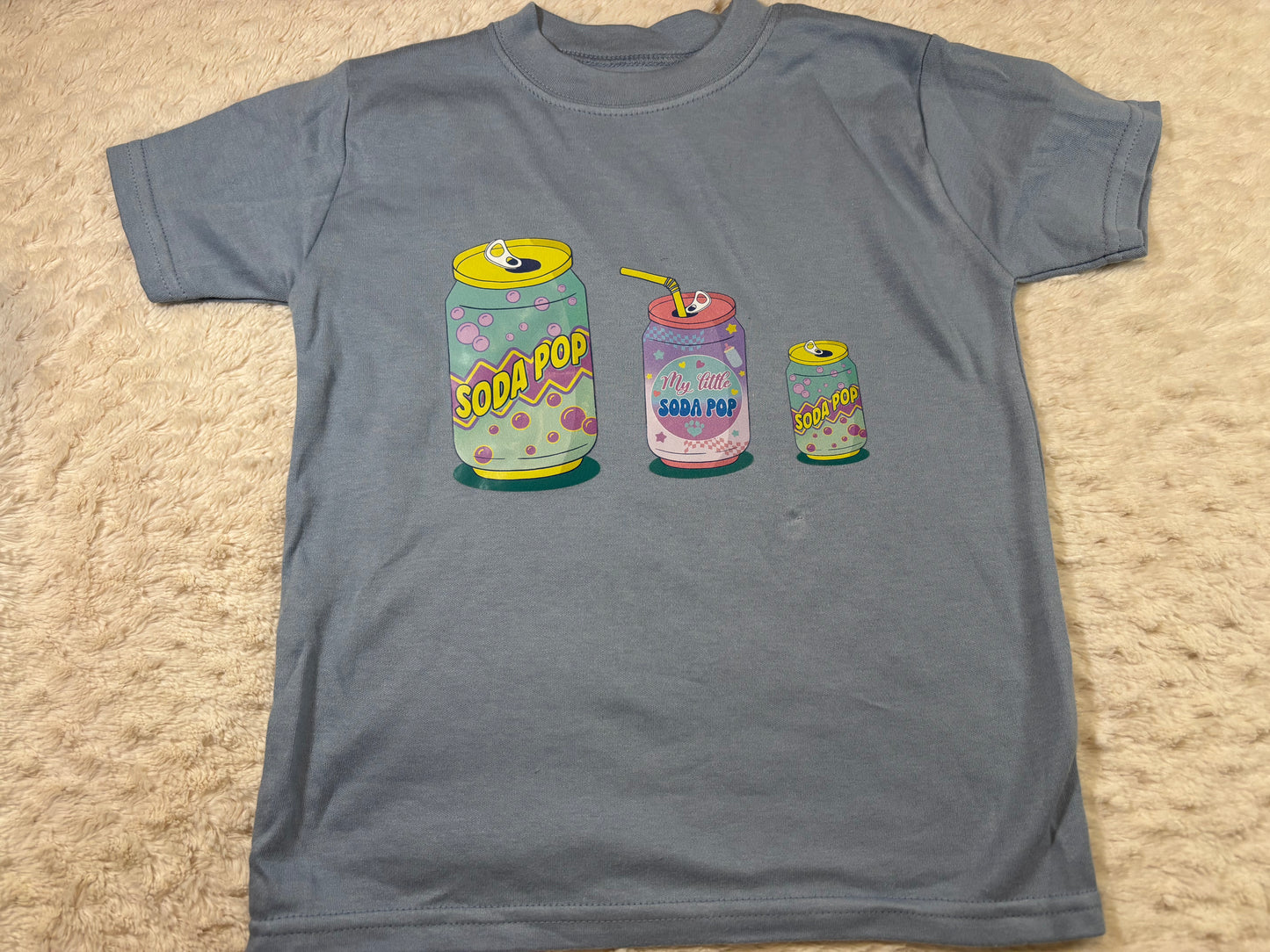 3-4y DTF t-shirts blue soda pop