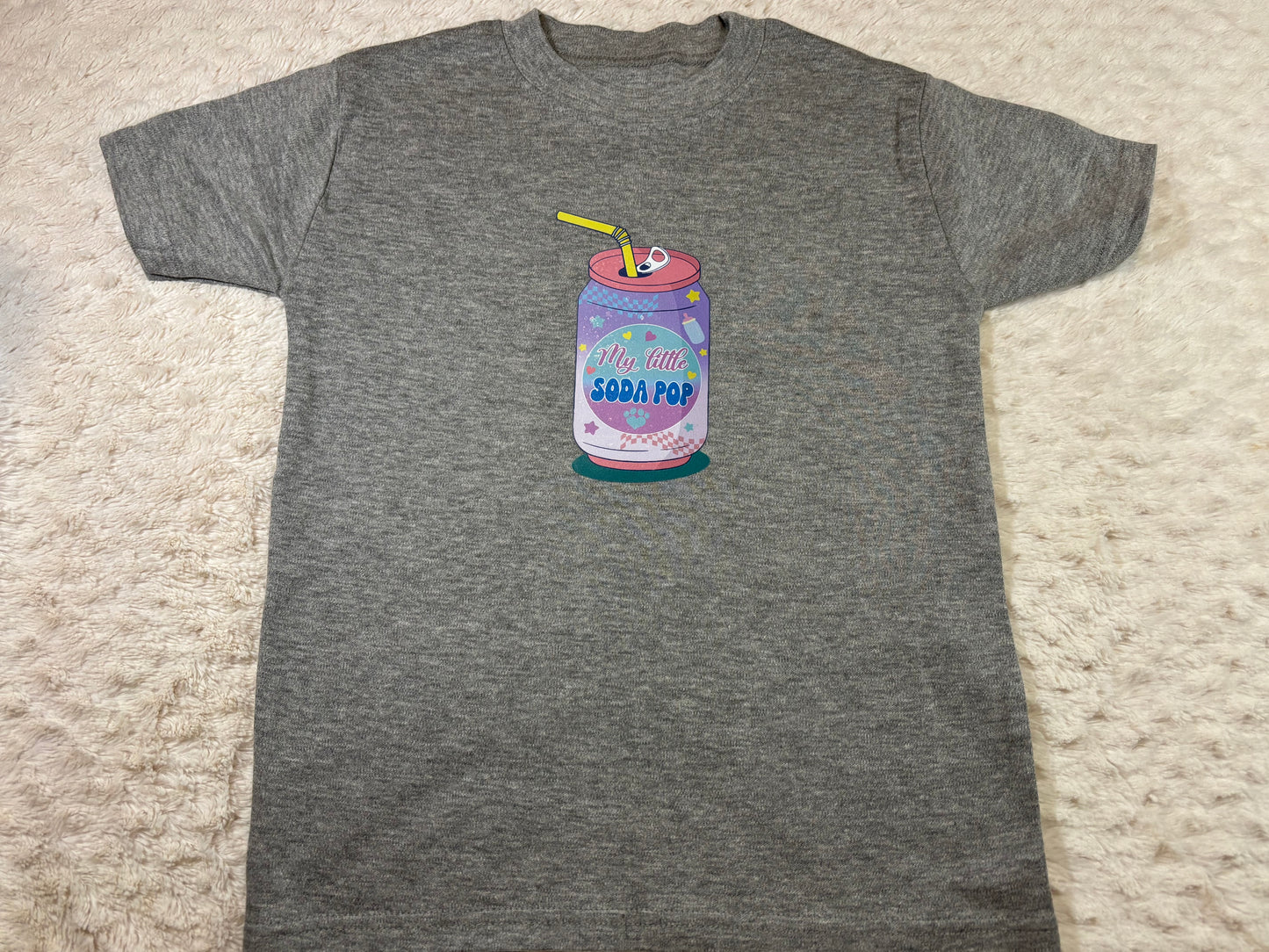 5-6y DTF t-shirts grey soda pop