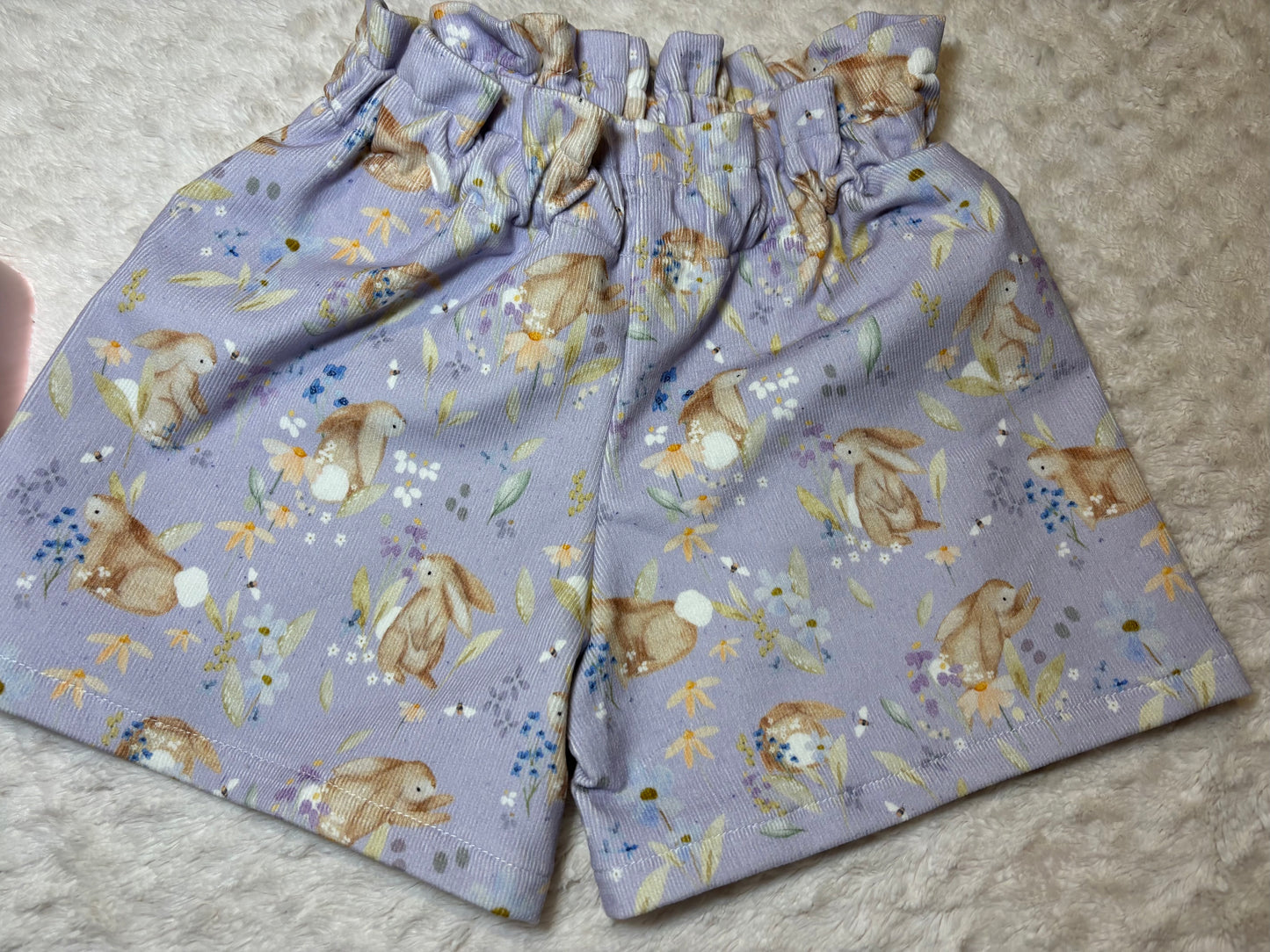 Paper Bag Waist Shorts corduroy 5y floof bunny