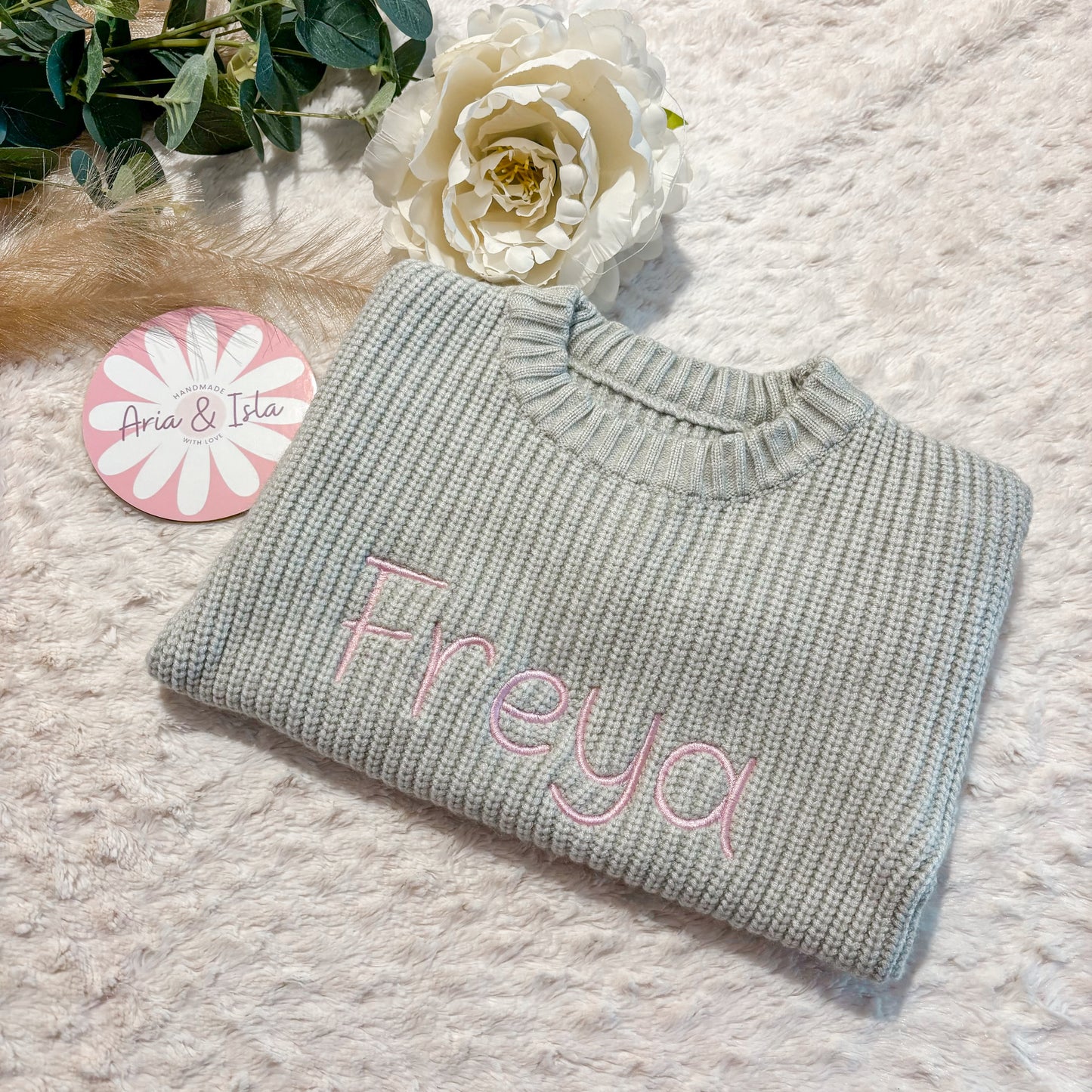 EMBROIDERED PERSONALISED CHUNKY KNIT JUMPER