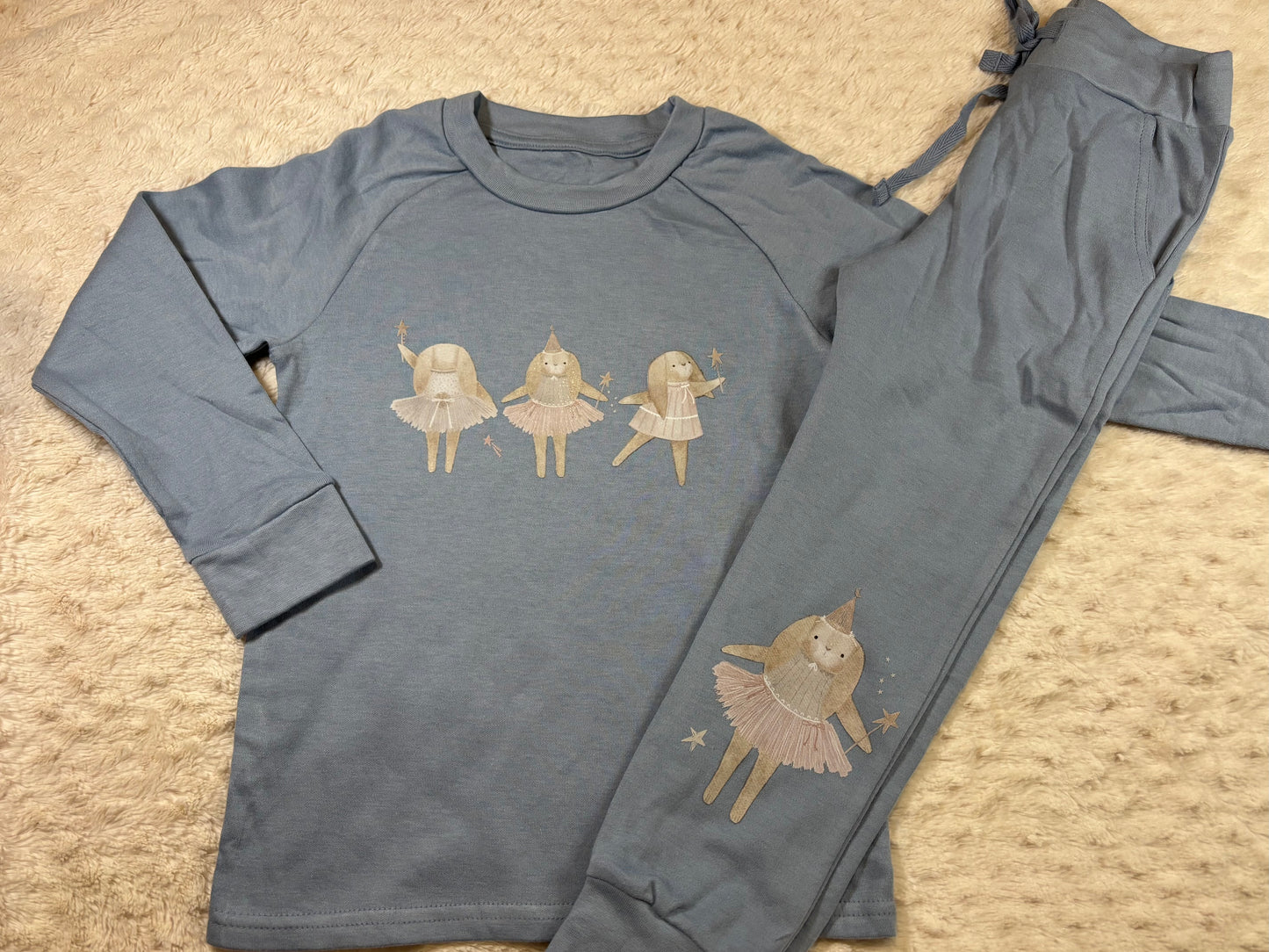 lounge set DTF 3-4y blue bunny