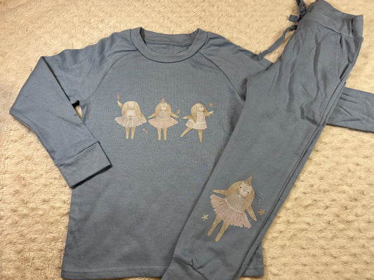 lounge set DTF 3-4y blue bunny