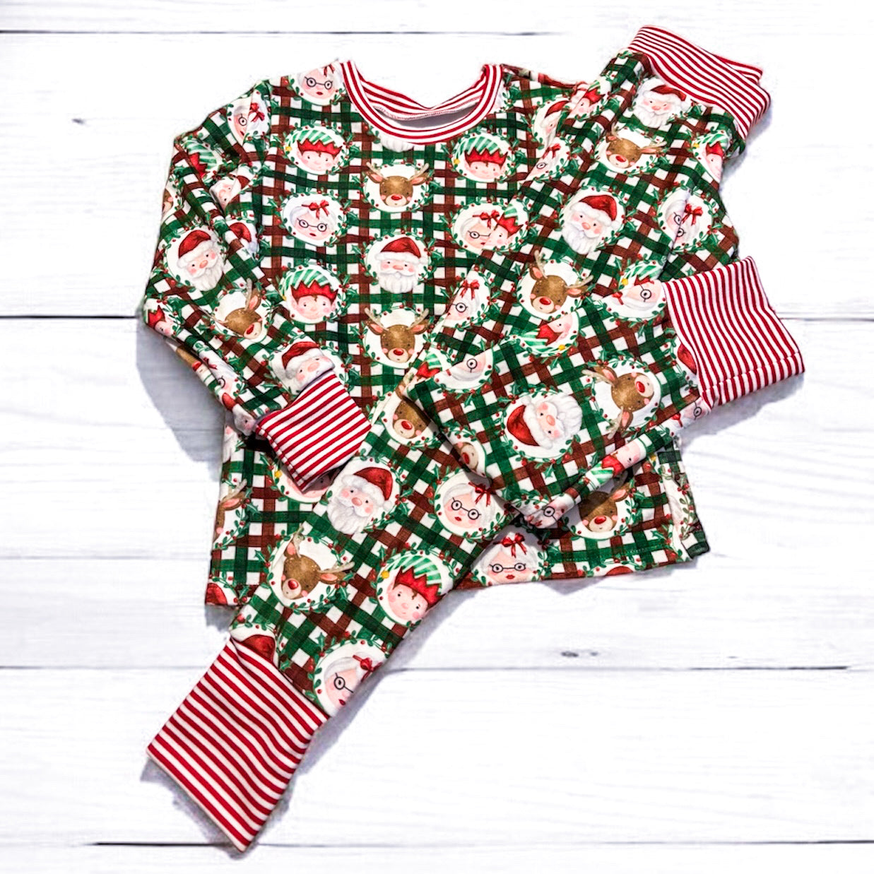 7yr squish lounge set Xmas gingham
