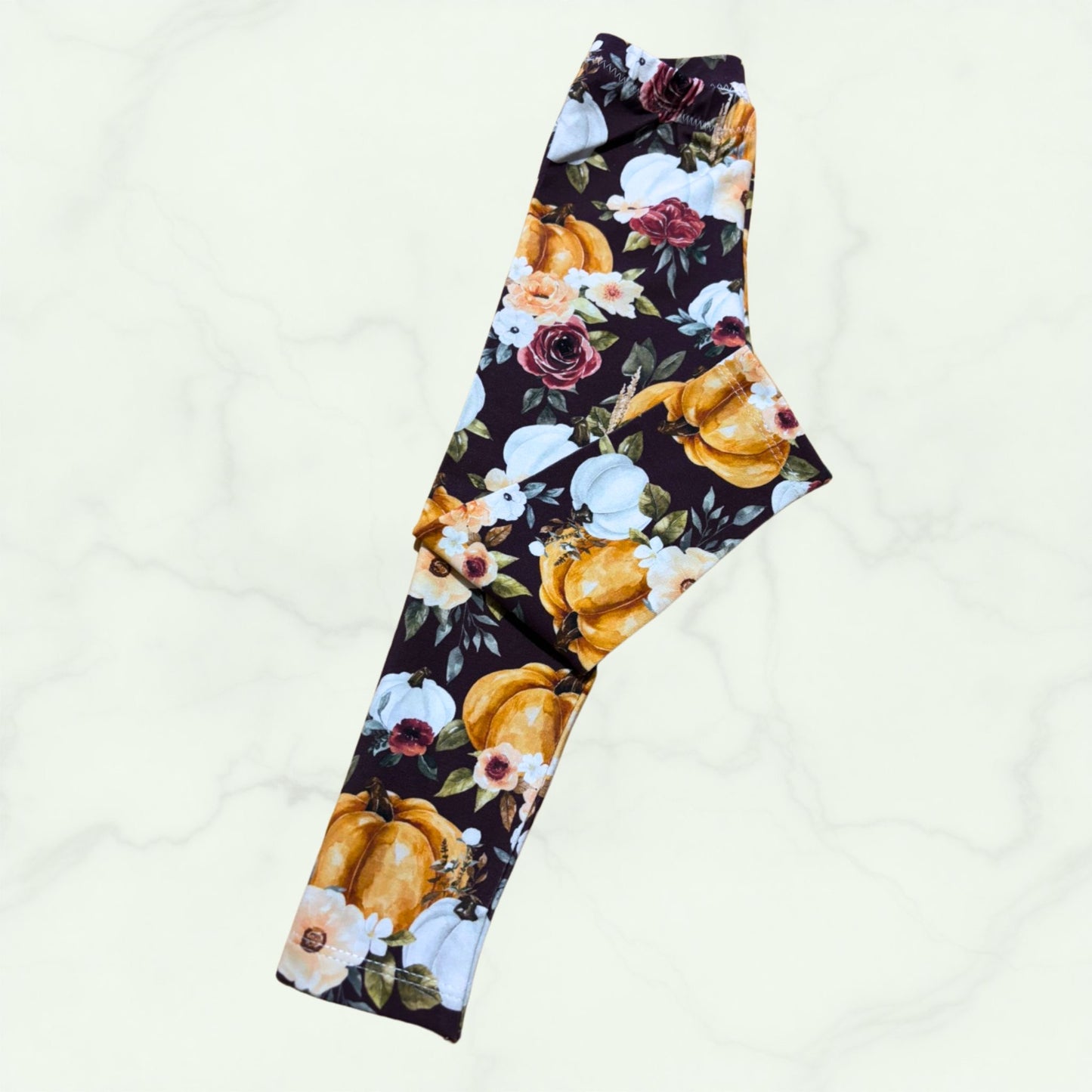 MAROON PUMPKIN LEGGINGS 18 MONTHS