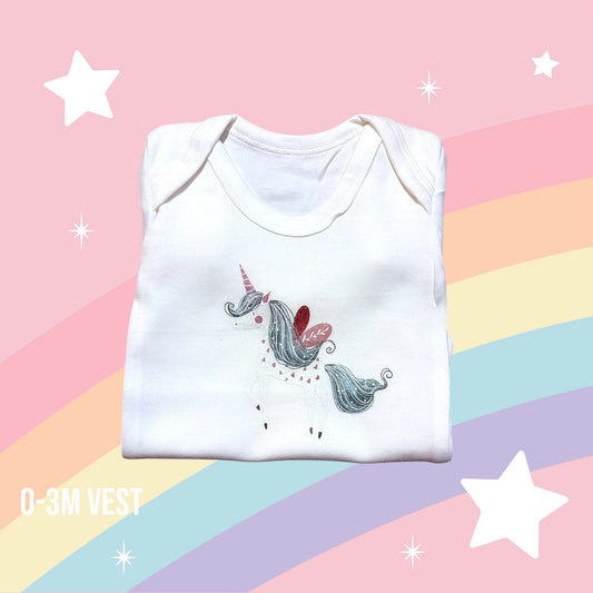 Unicorn Baby 0-3 Months Vest