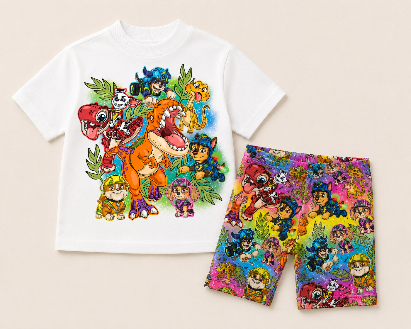 DTF KIDS T-SHIRTS & SHORTS SET 7-14y PAW PATROL