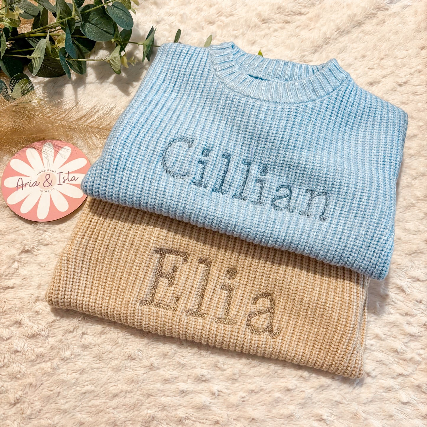 EMBROIDERED PERSONALISED CHUNKY KNIT JUMPER