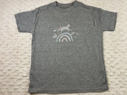 2-3y DTF t-shirts grey unicorn