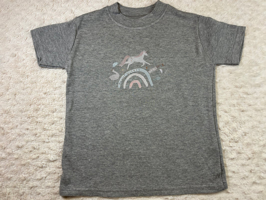 2-3y DTF t-shirts grey unicorn
