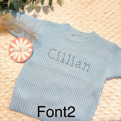 EMBROIDERED PERSONALISED CHUNKY KNIT JUMPER