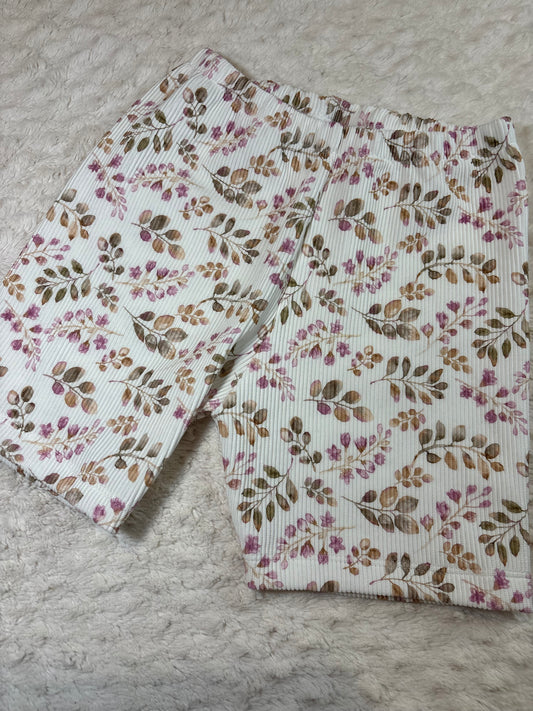 Cycling Shorts 7y ribbed leaves