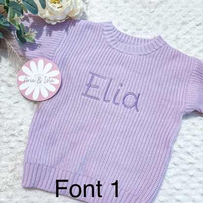 EMBROIDERED PERSONALISED CHUNKY KNIT JUMPER