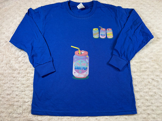 long sleeved top DTF 3-4y blue soda pop