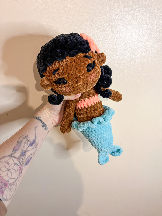 Crocheted mermaid doll