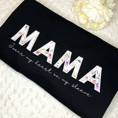 ADULT MAMA EMBROIDERED SWEATSHIRT