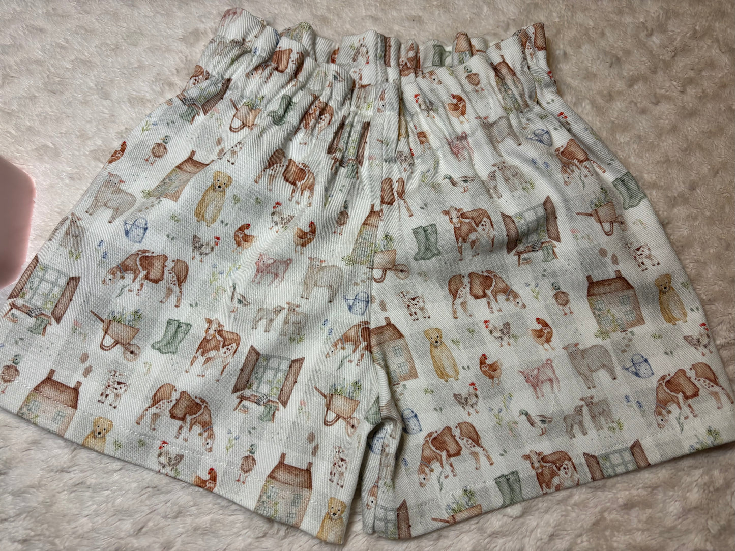 Paper Bag Waist Shorts 6y farm denim