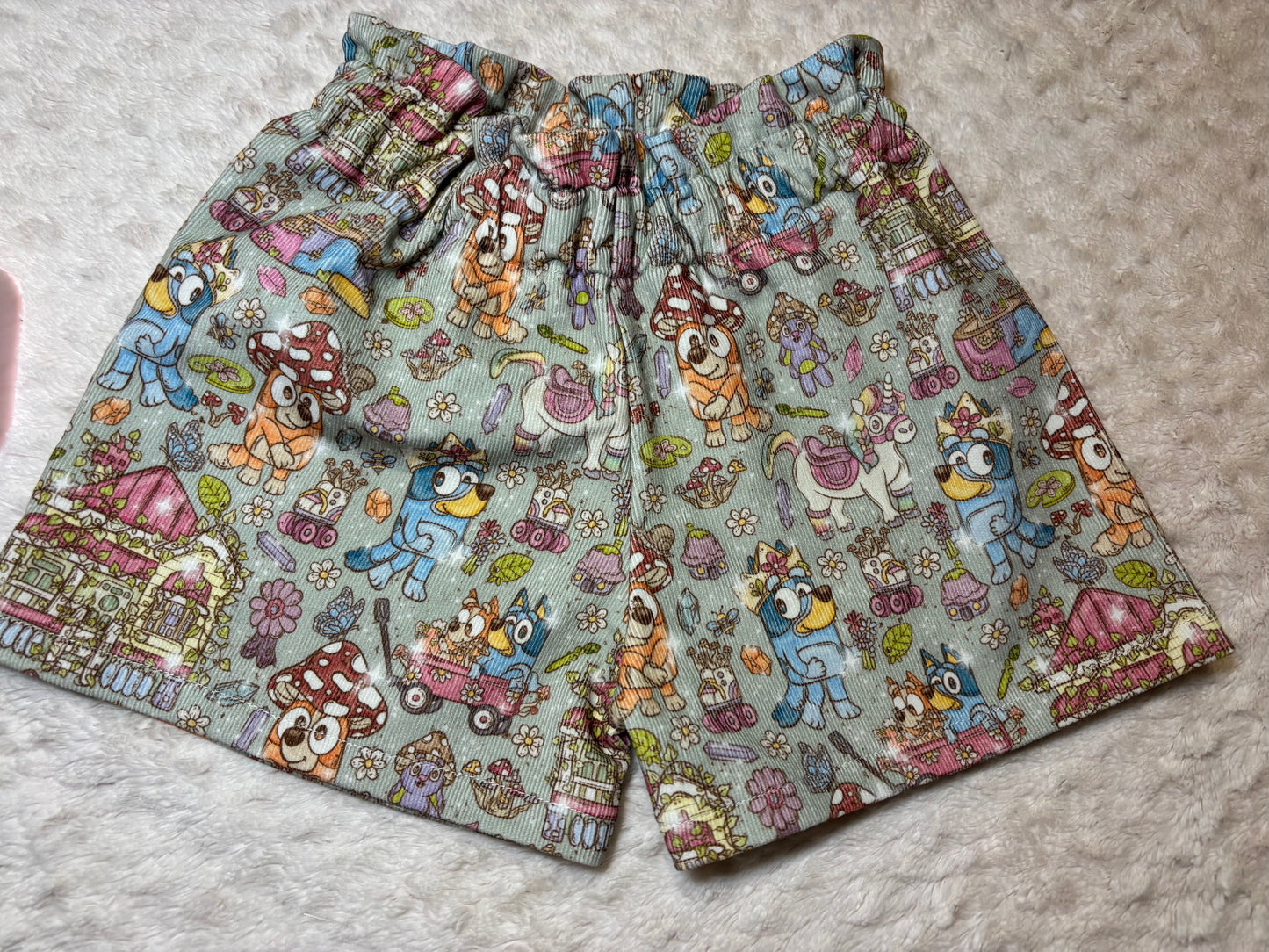 Paper Bag Waist Shorts corduroy 4y bluey
