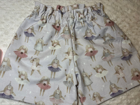 Paper Bag Waist Shorts corduroy 9y nibbles bunny