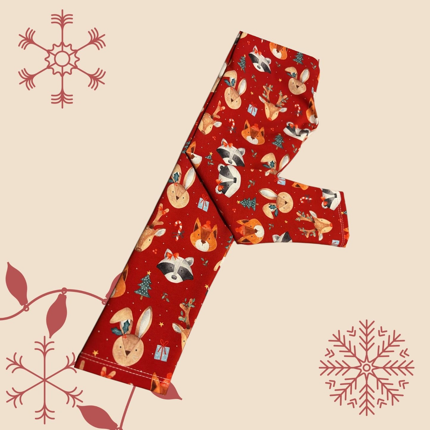 Red animals Christmas Leggings