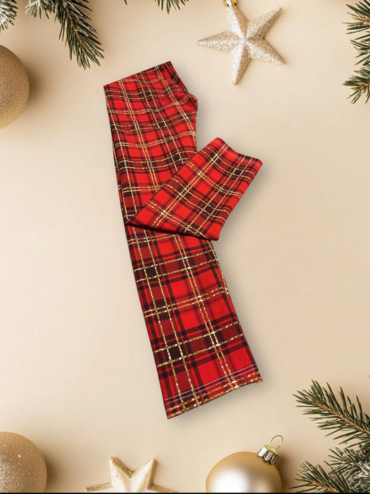 Red check Christmas Leggings