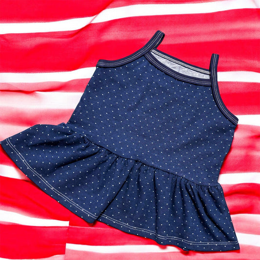NAVY SPOT PEPLUM CAMI (4 YEARS)