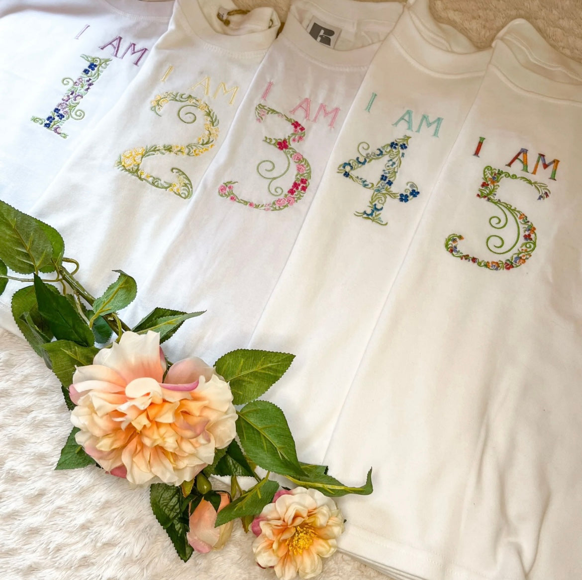 EMBROIDERED BIRTHDAY NUMBERS T-SHIRT