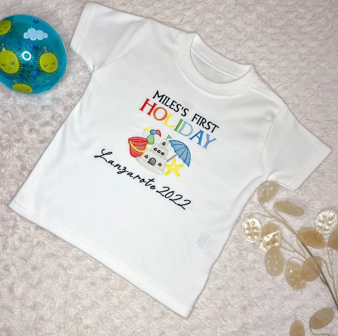 EMBROIDERED FIRST HOLIDAY T-SHIRT