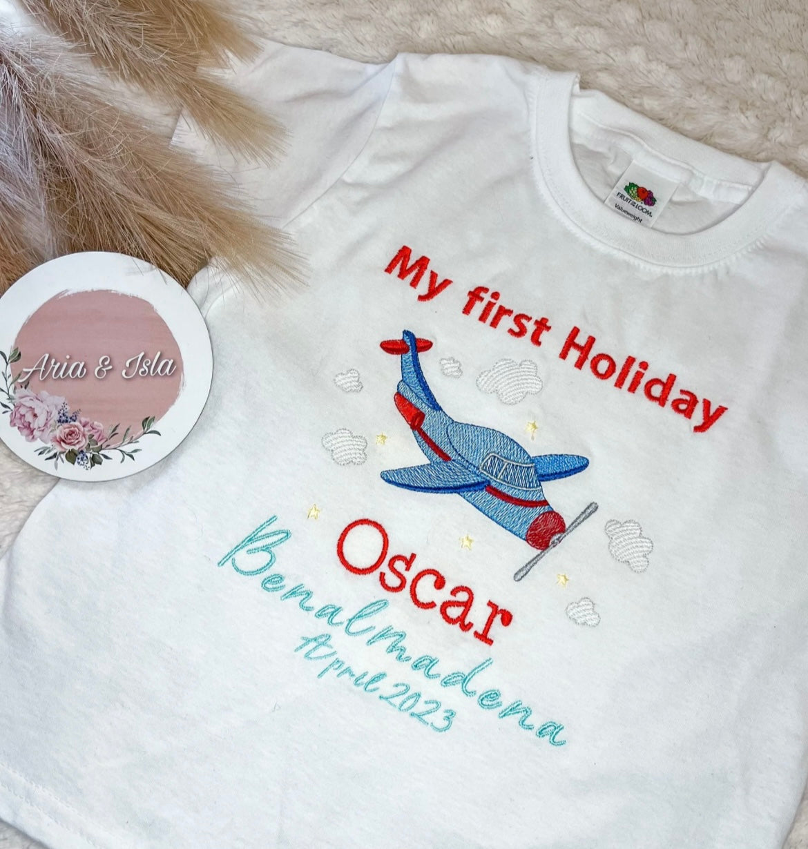 EMBROIDERED FIRST HOLIDAY T-SHIRT