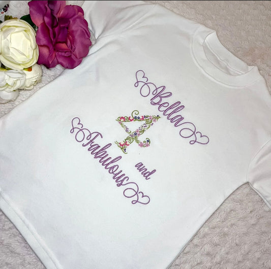 EMBROIDERED BIRTHDAY FABULOUS T-SHIRT